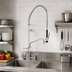 Thumbnail image #2 for Fisher Stainless Steel Spring Pre-Rinse Add-On Faucet with 6-Inch Swing Spout, 8-Inch Backsplash Mount