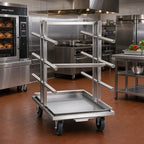 Thumbnail image #2 for Henny Penny SCR-02749 Stainless Steel Mobile Rotisserie Spit Stand, 12-Spit Capacity, Drip Tray, Locking Casters