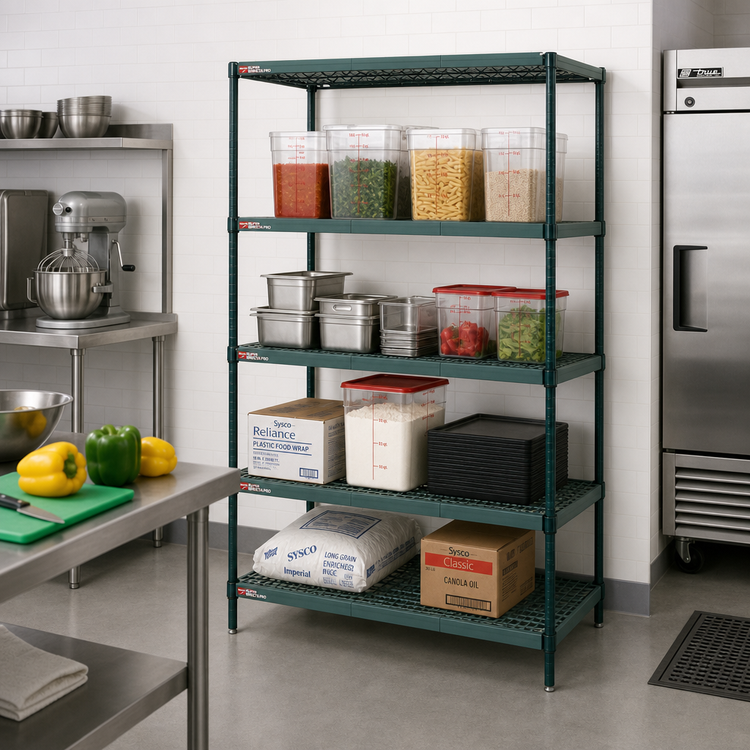Product image #2 for Metro Super Erecta Pro 4-Shelf Stationary Polymer Shelving Unit, 36"W x 18"D x 74"H