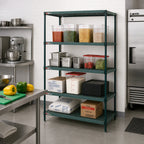 Thumbnail image #2 for Metro Super Erecta Pro EZPR1836NK3-4 4-Shelf Stationary Polymer Shelving Unit, Green, 36"W x 18"D x 74"H