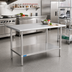 Thumbnail image #2 for 72 Inch x 24 Inch x 36-1/2 Inch Stainless Steel Work Table with Adjustable Undershelf