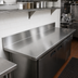 Thumbnail image #2 for John Boos 120 x 30 Inch Stainless Steel Food Display Countertop with 6-Inch Boxed Backsplash
