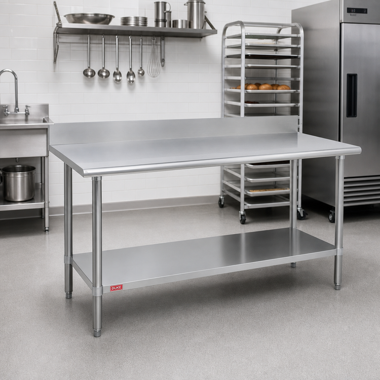 Product image #2 for Duke Deluxe Stainless Steel Work Table with 5-Inch Riser, 48 x 36 Inches