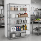 Thumbnail image #2 for Eagle Group EagleGard A5-74-1860E 5-Tier Add-On Wire Shelving Unit, 60 x 18 x 74 in, Blue-Green Hybrid Epoxy Finish