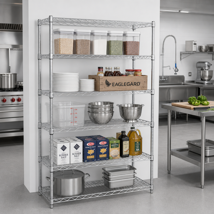 Product image #2 for EagleGard 5-Tier Add-On Wire Shelving Unit, 60 x 18 x 74 Inches