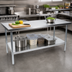 Thumbnail image #2 for John Boos Stallion Economy 18/430 Stainless Steel Work Table with Safety Edge and Adjustable Undershelf, 84 x 30 Inches