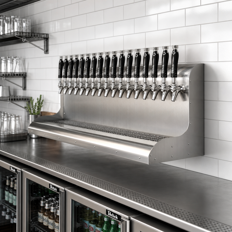 Product image #2 for Perlick 15-Faucet Modular Wall-Mount Glycol-Cooled Draft Beer Dispensing Tower