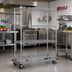 Thumbnail image #2 for Eagle Group Chrome 4-Tier 36 x 24 Inch Wire Shelving Dolly Truck with 5-Inch Swivel Casters