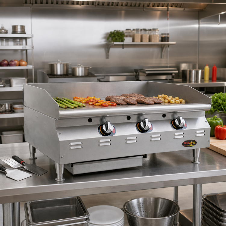 Product image #2 for RedHots Chef's Line Extra-Deep 36-Inch Countertop LP Gas Griddle with Thermostatic Controls