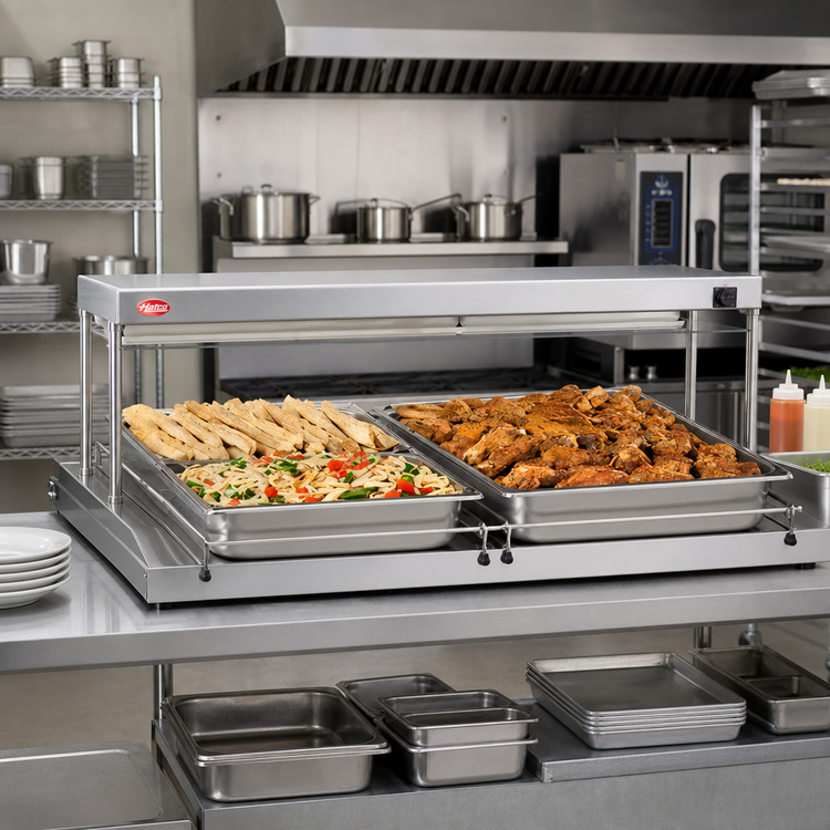 Product image #2 for Hatco Glo-Ray® 42-Inch Freestanding Heated Shelf, 17-1/2-Inch Deep, Stainless Steel Top, Aluminum Base