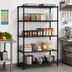 Thumbnail image #2 for Quantum 48 Inches W x 12 Inches D x 74 Inches H Black Epoxy Antimicrobial Wire Shelving Starter Kit