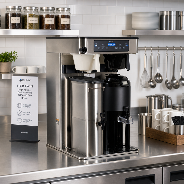 Product image #2 for BUNN ITCB TWIN High Volume Dual Automatic Fill Tea/Coffee Brewer with Display Group