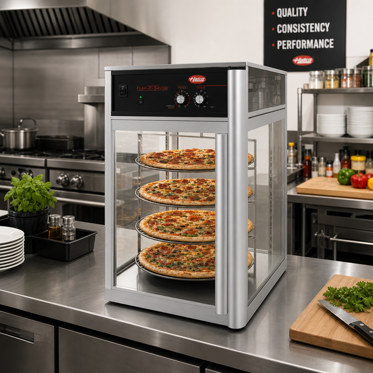 Product image #2 for Hatco Flav-R-Savor FSD-1 Countertop Hot Food Holding & Display Cabinet, 1 Door, 3-Tier Rotating Circle Rack, 120V