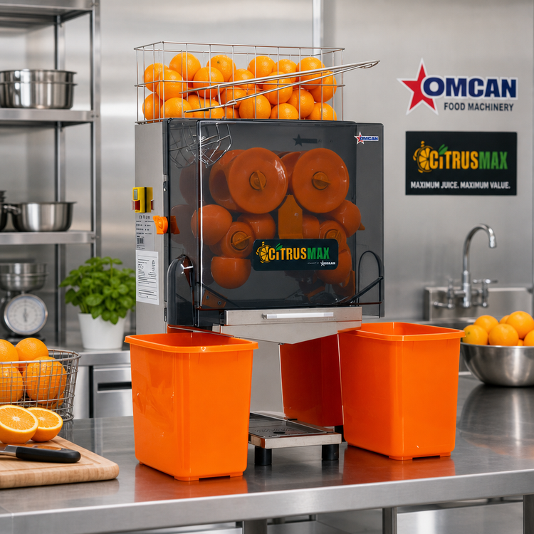 Product image #3 for Omcan JE-CN-0020 Countertop Citrus Juice Extractor, 20 Oranges Per Minute, 120V