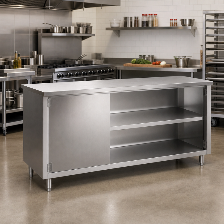 Product image #2 for Eagle Spec-Master Series Hinged Door Plate Cabinet, 84W x 18D, Stainless Steel