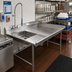 Thumbnail image #2 for 36-Inch x 30-Inch Straight Left-to-Right Soiled Dishtable with 20-Inch x 20-Inch Pre-Rinse Sink