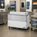 Thumbnail image #2 for True Dual-Sided Mobile School Milk Cooler Cart, 16-Crate Capacity, White/Stainless Steel