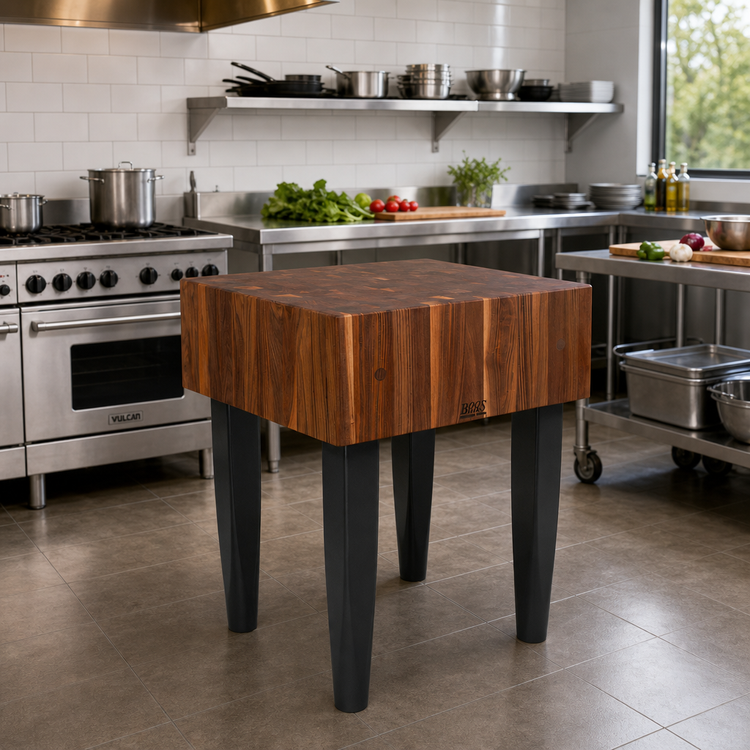 Product image #3 for John Boos Pro Chef 30" x 24" x 34" American Black Walnut End Grain Butcher Block Work Table