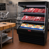 Thumbnail image #2 for Howard-McCray Ovation Series 75-Inch Remote Vertical Meat Open Merchandiser with LED Lighted Shelves, Black