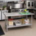Thumbnail image #2 for Advance Tabco Special Value Series 72-Inch x 18-Inch 18-Gauge 430 Stainless Steel Work Table with Adjustable Undershelf