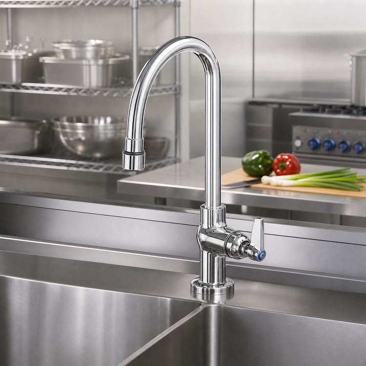 Product image #2 for T&S Brass Single Pantry Faucet with 10-Inch Rigid Gooseneck and 2.2 GPM Vandal-Resistant Aerator