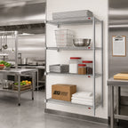 Thumbnail image #2 for Eagle Group A4-74-2124S 4-Tier Add-On Wire Shelving Unit, 24 x 21 x 74 Inches, Stainless Steel Finish