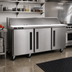 Thumbnail image #2 for Centerline by Traulsen 72-Inch Three-Section Compact Prep Table Refrigerator with Solid Doors