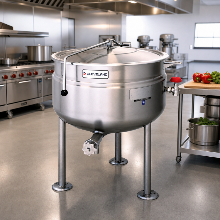 Product image #2 for Cleveland Range 30-Gallon Direct Steam Kettle with Full Jacket and Tri-Leg Base