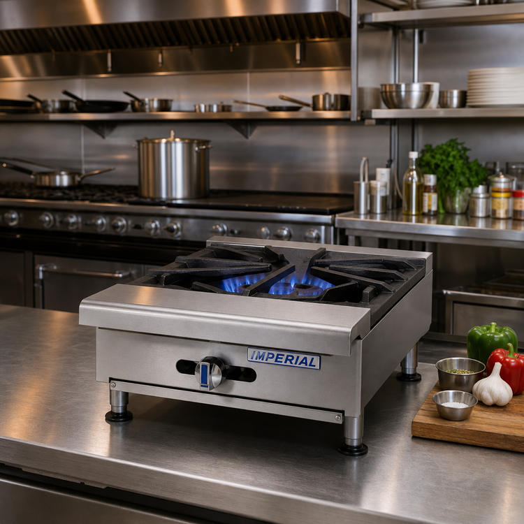 Product image #2 for Imperial IHPA-1-12 12-Inch Gas Countertop Hot Plate with Single Open Burner