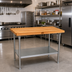 Thumbnail image #2 for John Boos 36 x 30 Inch Wood Top Work Table with Adjustable Undershelf