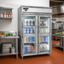 Thumbnail image #2 for Continental Refrigerator D2FNSAGDHD Designer Line Two-Section Standard Depth Display Reach-In Freezer with Half-Height Glass Doors
