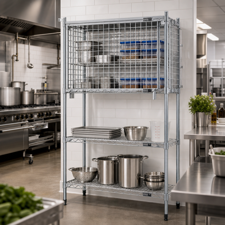 Product image #2 for EAGLEbrite Zinc Flip-Up Door Security Enclosure Kit for 24 x 36 Inch Shelving