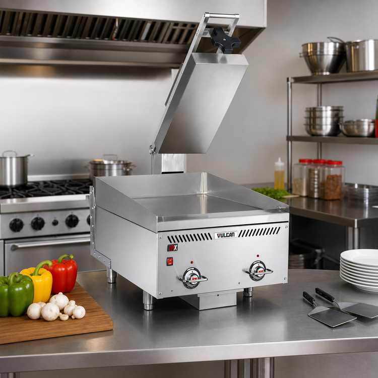 Product image #3 for Vulcan VMCS-101 Rapid Recovery Electric Manual Griddle Clamshell Hood