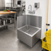 Thumbnail image #2 for John Boos Rear & Right Mop Sink Wainscoting Wall Guard, 20 x 20 Bowl, Stainless Steel