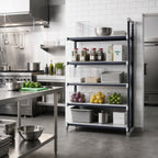 Thumbnail image #2 for Cambro Camshelving® Elements EXA212484VS5480 5-Shelf Composite Add-On Shelving Unit, 21"D x 24"W x 84"H, Vented & Solid, Gray