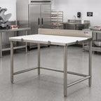 Thumbnail image #2 for Eagle Group BT30120S 120-Inch Boning Table with Poly Top, 4 Removable 1/2-Inch Polymer Boards, Stainless Steel Base and 4-Inch Backsplash