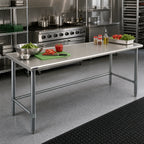 Thumbnail image #2 for Eagle Group Spec-Master T24120STE 120-Inch x 24-Inch 14-Gauge 300 Series Stainless Steel Work Table with Flat Top and Open Base