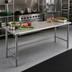 Thumbnail image #2 for Eagle Group Spec-Master 120-Inch x 24-Inch 14-Gauge Stainless Steel Work Table with Open Base