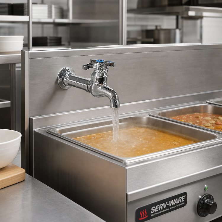 Product image #2 for Commercial Bib Faucet for Soup Warming Chambers, 5-Inch Overall Length