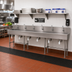 Thumbnail image #2 for Advance Tabco 6-Station Floor-Mounted Multiwash Hand Sink with Knee Valves, 120-Inch Wide