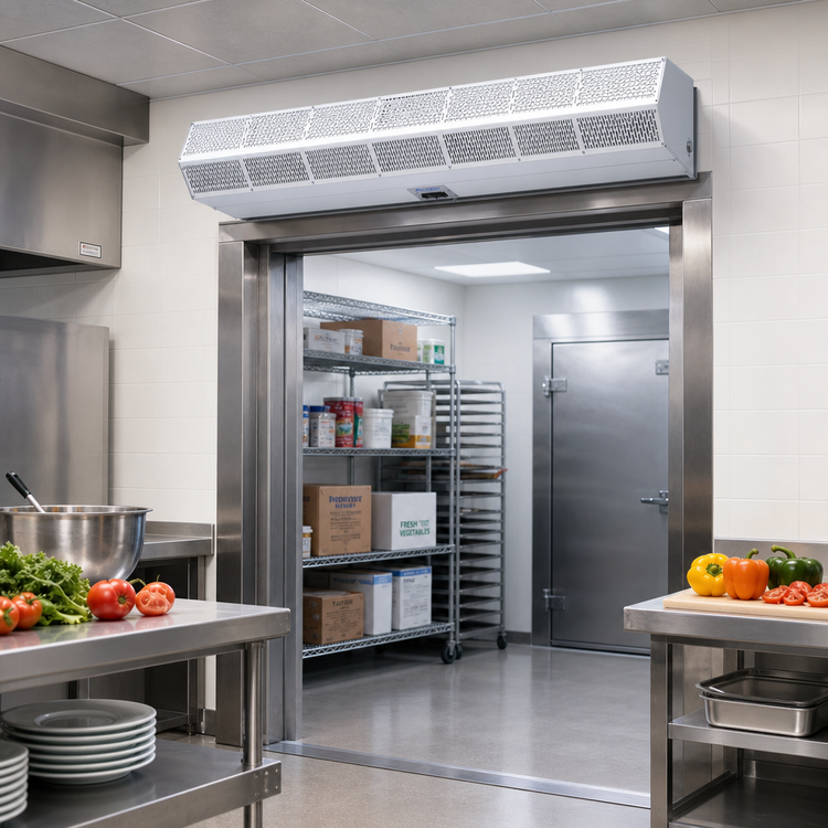 Product image #2 for Berner Commercial Low Profile 8 Ambient Air Curtain, 96 Inch, Unheated, 2 x 1/5 HP