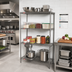 Thumbnail image #2 for Eagle Group Valu-Master 4-Tier Wire Shelving Starter Unit, 36W x 21D x 74H, Pewter Gray Epoxy Finish