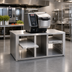 Thumbnail image #2 for RATIONAL Stainless Steel Equipment Stand for iVario 2-XS with 2 Pull-Out Shelves and GN Rails