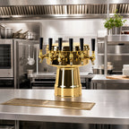 Thumbnail image #2 for Micro Matic USA MTB-5BRKR Mushroom 5-Faucet Countertop Glycol-Cooled Draft Beer Tower, Polished Brass