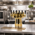 Thumbnail image #2 for Mushroom 5-Faucet Countertop Glycol-Cooled Draft Beer Tower, Polished Brass Finish