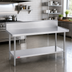 Thumbnail image #2 for Duke 120-Inch x 24-Inch Stainless Steel Work Table with 10-Inch Riser, Marine Edge, and Stainless Undershelf