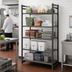 Thumbnail image #2 for Cambro Camshelving Basics Plus 5-Shelf Stationary Starter Unit, 24 x 48 x 64 Inch, Vented Polymer Shelving, Brushed Graphite