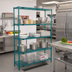 Thumbnail image #2 for Redipak Red-i-Pak 5-Tier Commercial Wire Shelving Unit, 48W x 18D x 74H, Stationary, Blue-Green Hybrid Epoxy Finish