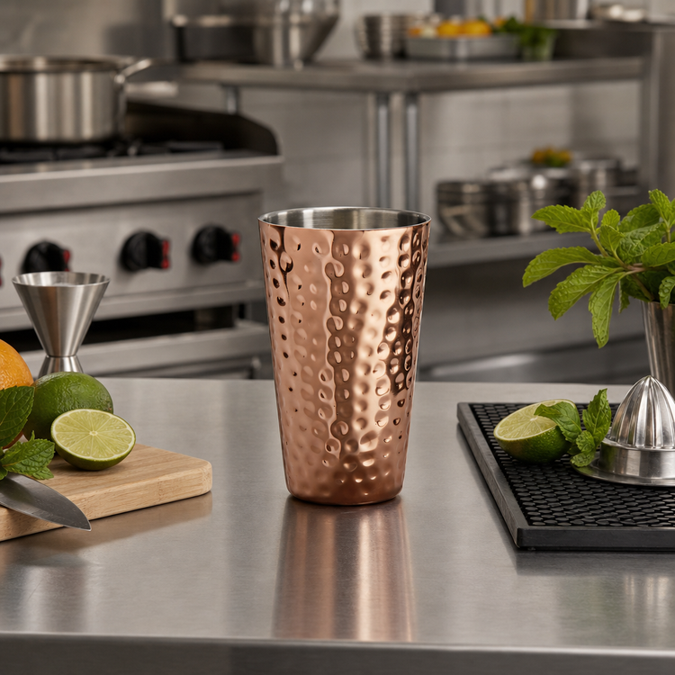 Product image #2 for American Metalcraft 16 oz Double-Wall Hammered Copper Stainless Steel Tumbler