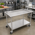 Thumbnail image #2 for John Boos 72-7/8-Inch x 30-3/8-Inch Welded Stainless Steel Sorting Table with Raised Edge, Undershelf, and Locking Casters